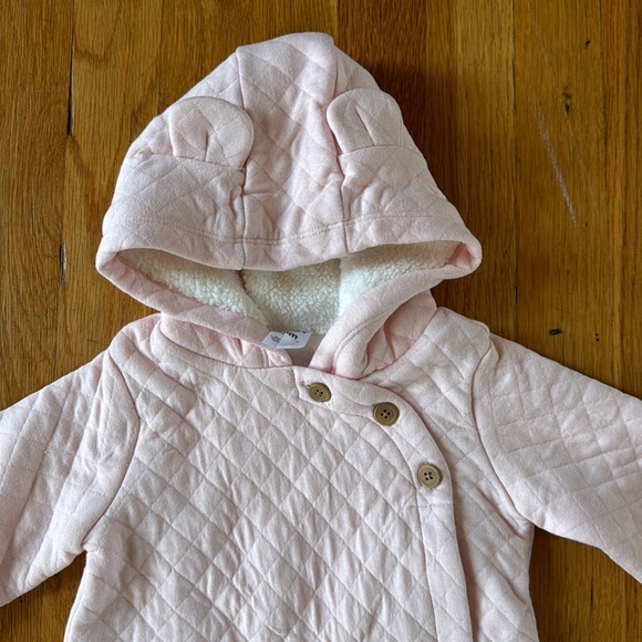 NWT Carter’s Baby Pink Hooded Quilted Jumpsuit Size 9 Months - Picture 2 of 5